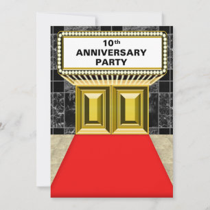 Marquee Roter Teppich am Broadway 10 Jahrestag Einladung