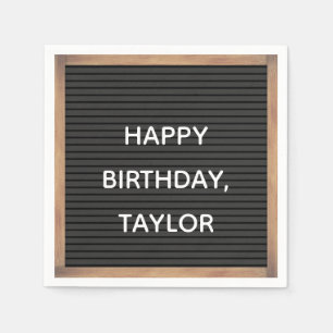 Marquee Sign Custom Message Serviette