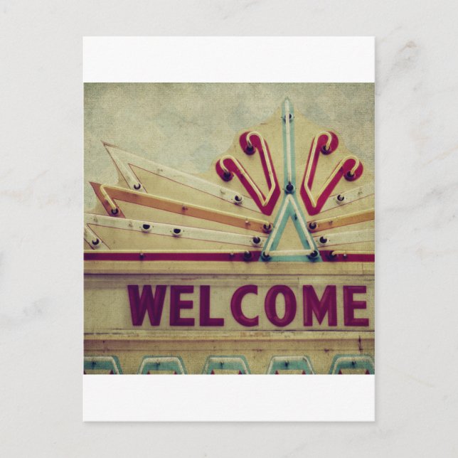 Marquee Welcome Sign Postkarte (Vorderseite)