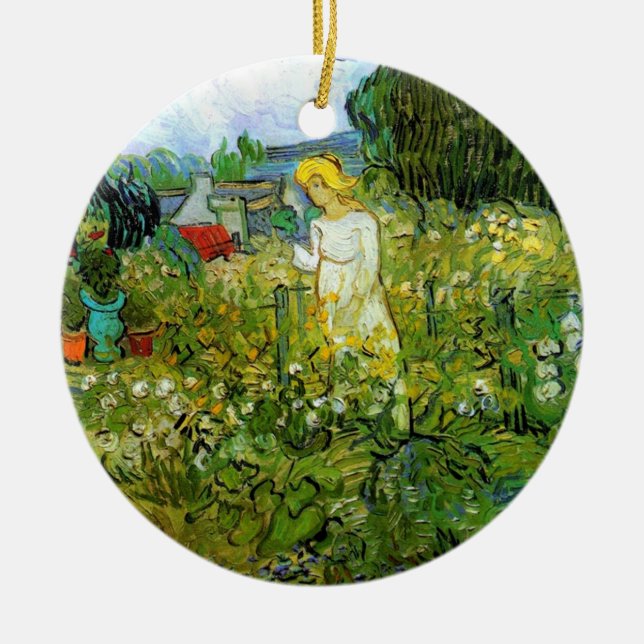 Marquerite Gachet im Garten, Vincent van Gogh. Keramikornament (Vorne)