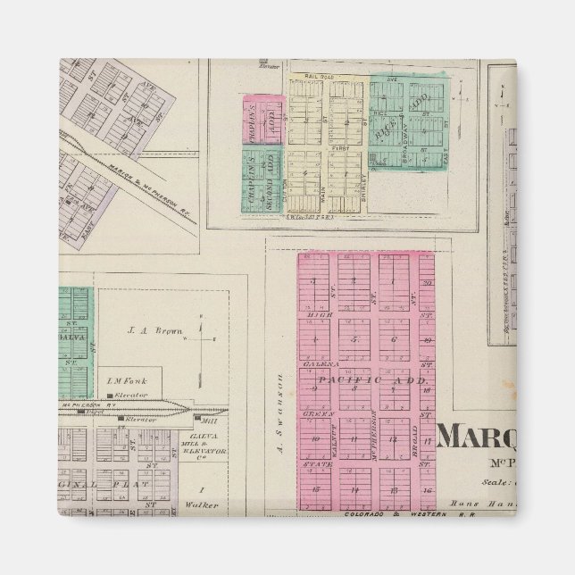 Marquette, Conway, Galva, Elyria, Ames, Kansas Magnet (Vorne)