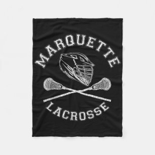 Marquette Lacrosse Vintag störte Retro Lax Fleecedecke