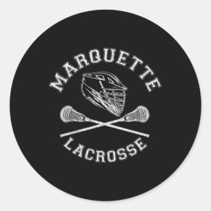 Marquette Lacrosse Vintag störte Retro Lax Runder Aufkleber