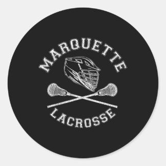 Marquette Lacrosse Vintag störte Retro Lax Runder Aufkleber