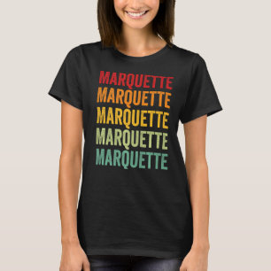 Marquette Landkreis Wisconsin Rainbow Text T-Shirt