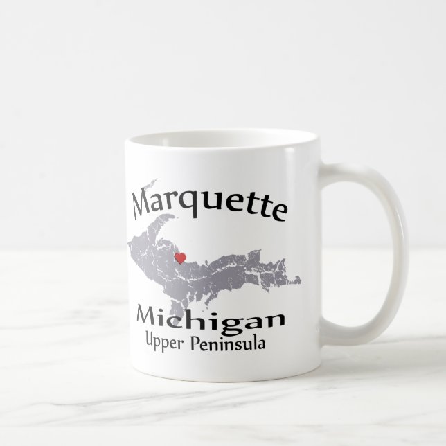 Marquette Michigan Herz-Karten-Entwurfs-Tasse Kaffeetasse (Rechts)