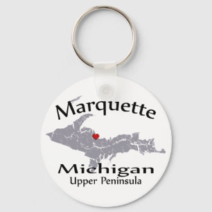 Marquette Michigan Herzschrittweiser Schlüsselanh Schlüsselanhänger