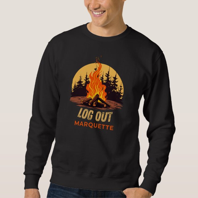 Marquette Michigan Lagerfeuer Sweatshirt (Vorderseite)