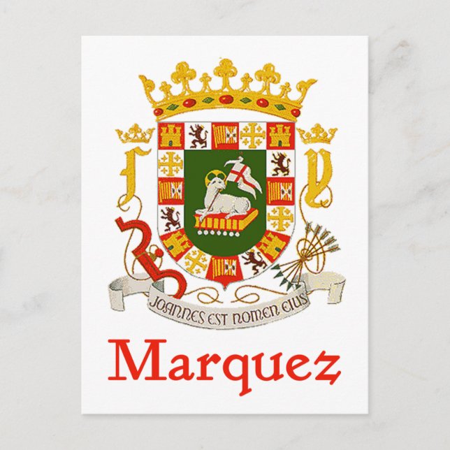 Marquez Schild von Puerto Rico Postkarte (Vorderseite)