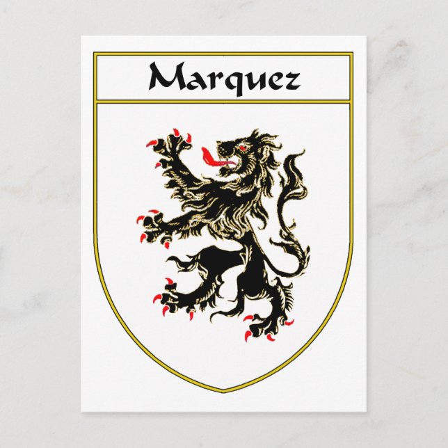 Marquez-Wappen/Familienwappen Postkarte (Vorderseite)