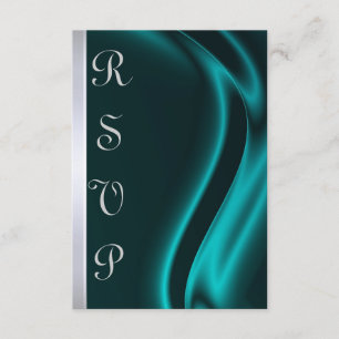 Marquis Aquamarin Silver RSVP Card Karte
