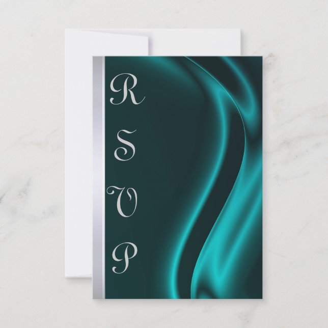 Marquis Aquamarin Silver RSVP Card Karte (Vorderseite)