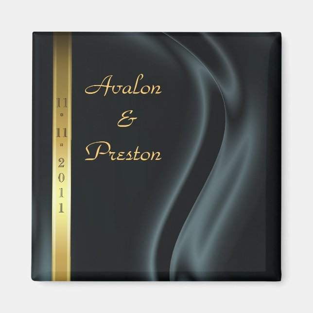 Marquis Black Silk Gold speichern das Date Magnet (Vorne)