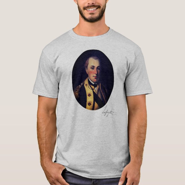 Marquis de Lafayette (Unterschrift am unteren Rand T-Shirt (Vorderseite)