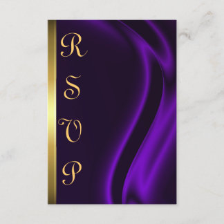 Marquis Lila Silk Gold RSVP Card Karte