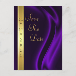 Marquis Lila Silk Gold Save the Date Postkarte