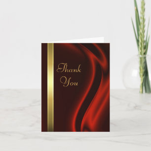 Marquis Red Silk Gold Vielen Dank Notecard Dankeskarte