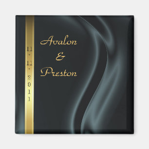 Marquis-schwarzer Silk GoldSave the Date Magnet