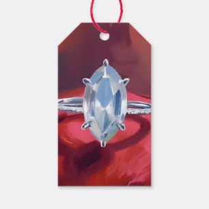 Marquise-Diamant-Verlobungsring Rote Wasserfarbe Geschenkanhänger