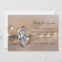 Marquise Diamond Ring Wedding Save the Date