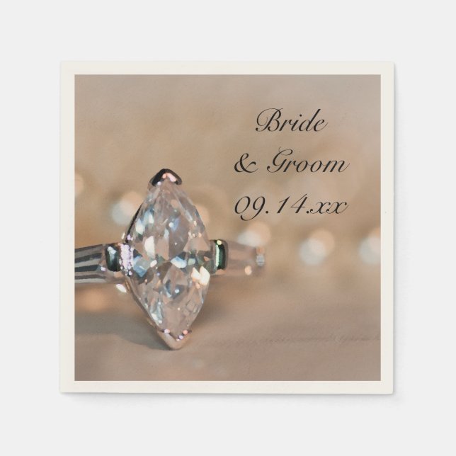 Marquise Diamond Verlobung Ring Wedding Serviette (Vorderseite)