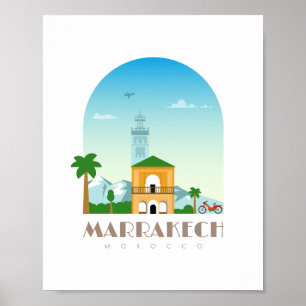 Marrakech city morocco Skyline Poster