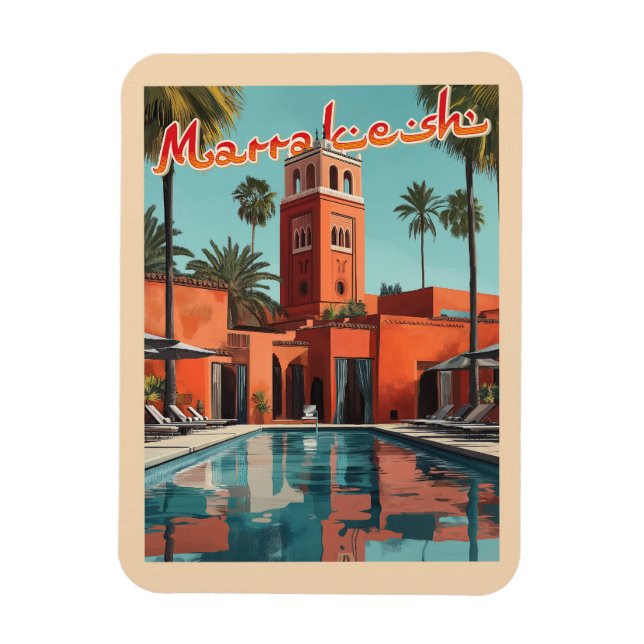 Marrakech Daydream - Mittelalter Reise Magnet (Vertikal)