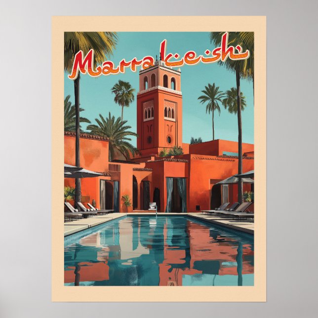 Marrakech Daydream - Mittelalter Reise Poster (Vorne)