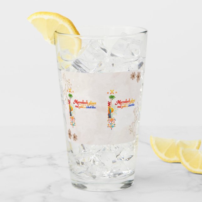 Marrakech Glows – Lebendiges marokkanisches Kunst- Glas (Vorderseite Ice)