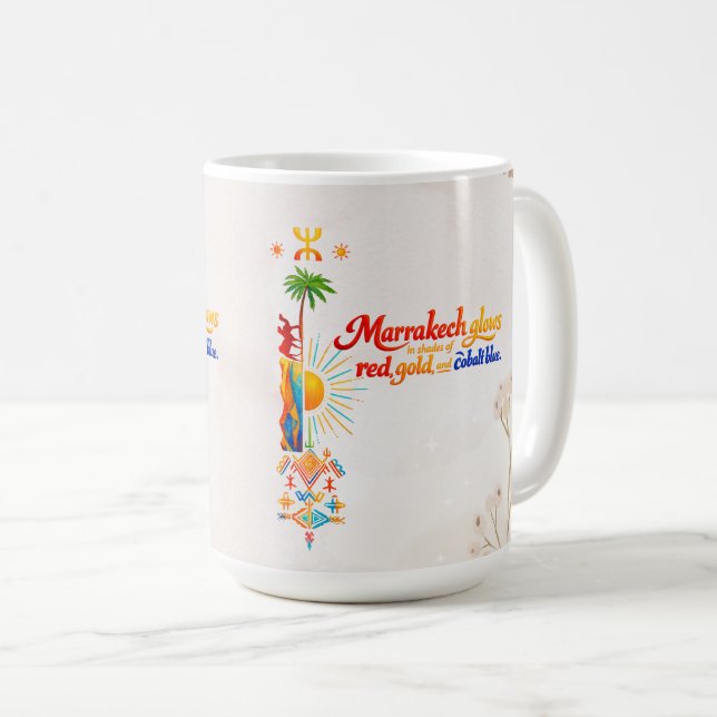 Marrakech Glows – Lebendiges Marokkanisches Kunst- Kaffeetasse (VorderseiteRechts)