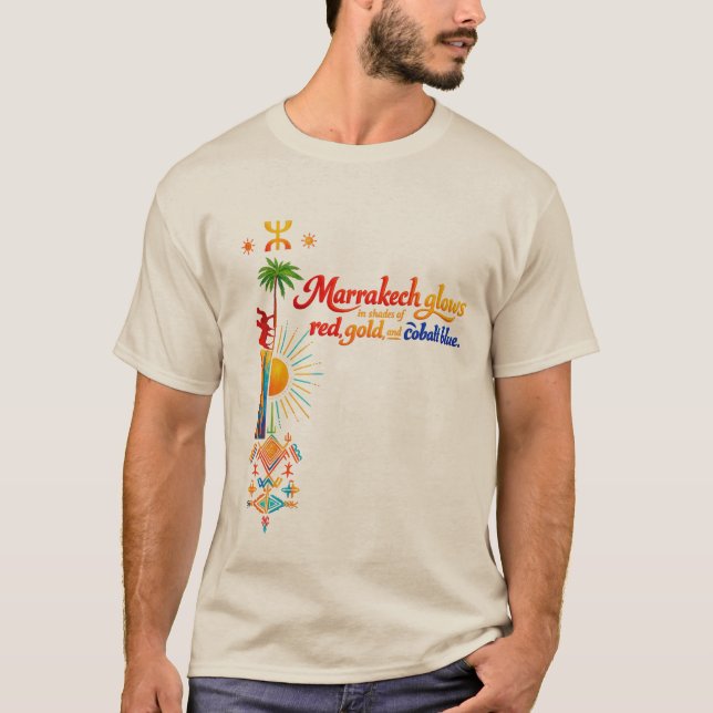 Marrakech Glows – Vibrant Moroccan Art Tee (Vorderseite)