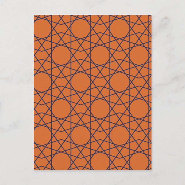 Marrakech Indigo Geometrie Postkarte (Vorderseite)
