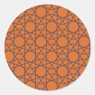 Marrakech Indigo Geometrie Runder Aufkleber