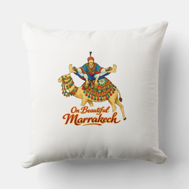 Marrakech Marokko Design Lebendig Reise Kunst Kissen (Rückseite)
