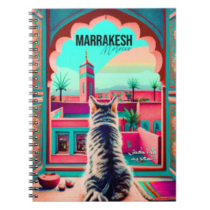 Marrakech Marokko Katze Reisen Tourismus Souvenir Notizblock