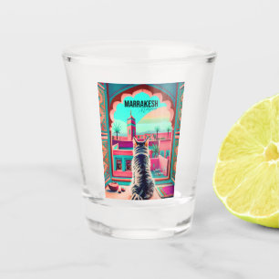 Marrakech Marokko Katze Reisen Tourismus Souvenir Schnapsglas