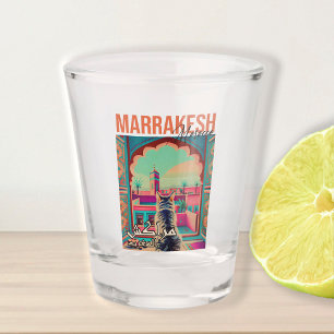 Marrakech Marokko Katze Reisen Tourismus Souvenir Schnapsglas