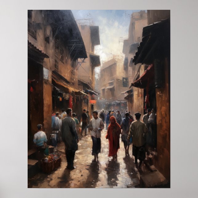 Marrakech Marokko Malerei Art Print Poster (Vorne)