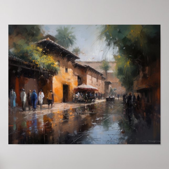 Marrakech Marokko Malerei Art Print Poster (Vorne)