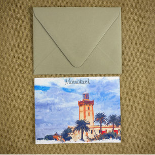 Marrakech Marokko Moschee Reise Postkarte