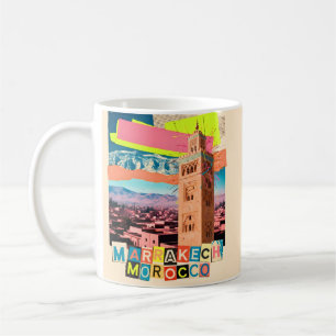 Marrakech Marokko Reise Koutoubia Vintage Skyline Kaffeetasse