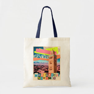 Marrakech Marokko Reise Koutoubia Vintage Skyline Tragetasche