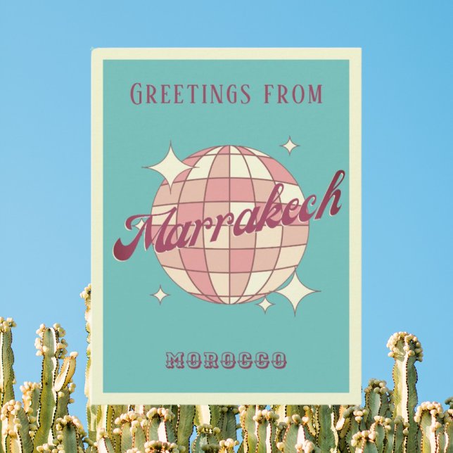 Marrakech Marokko Urlaub Retro Postcard Postkarte (Von Creator hochgeladen)