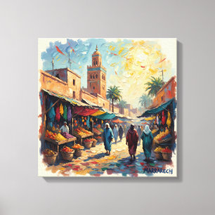 Marrakech Medina Marktplatz Stretchleinwand Leinwanddruck