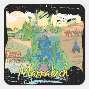 Marrakech Quadratischer Aufkleber