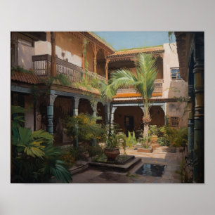 Marrakech Riad Marokko Malerei Art Print Poster