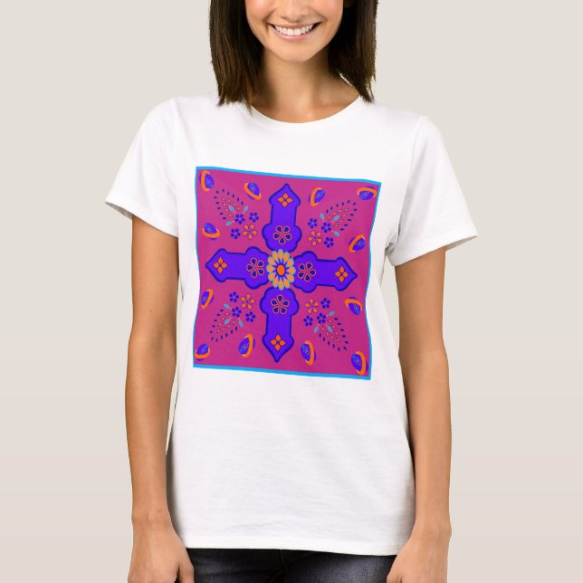 Marrakesch Arabesque inspiriert mit eingekreisten  T-Shirt (Vorderseite)