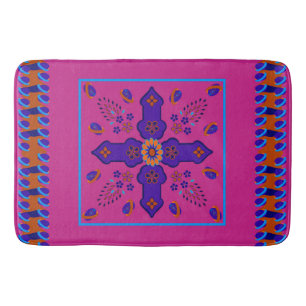 Marrakesch Arabesque inspirierte Grenzeier hell Badematte