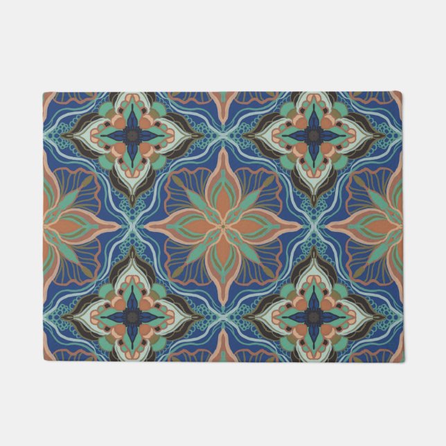 Marrakesch Floral Tile Fußmatte (Vorderseite)