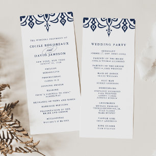 Marrakesch-Hochzeitsprogramm   Dunkelblau Programm